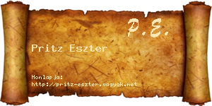 Pritz Eszter névjegykártya